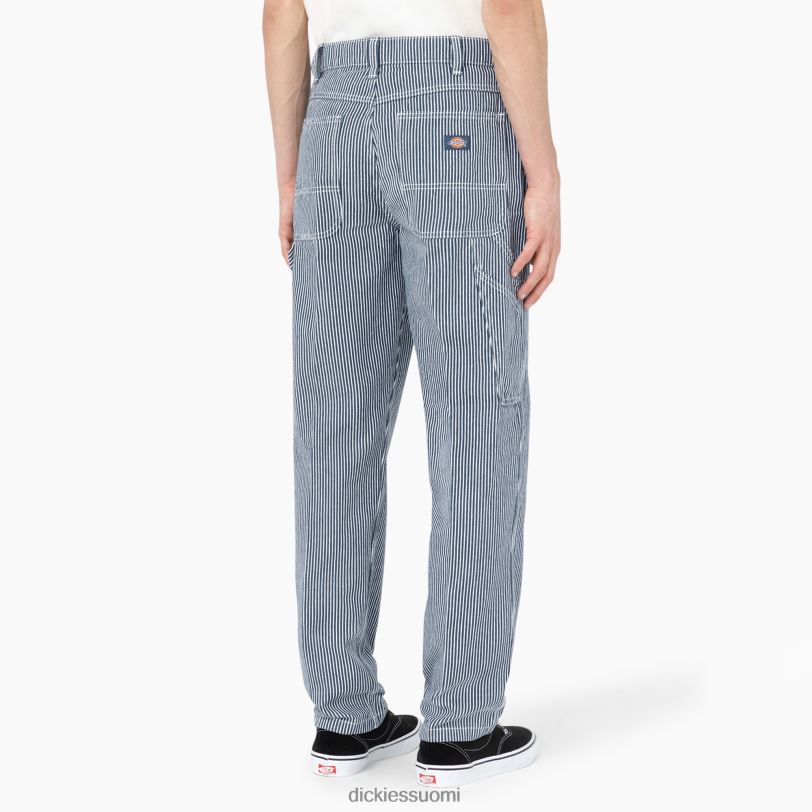Dickies miehet garyville hickory stripe puuseppähousut ecru/airforce blue (eua) vaatteet Z844X156