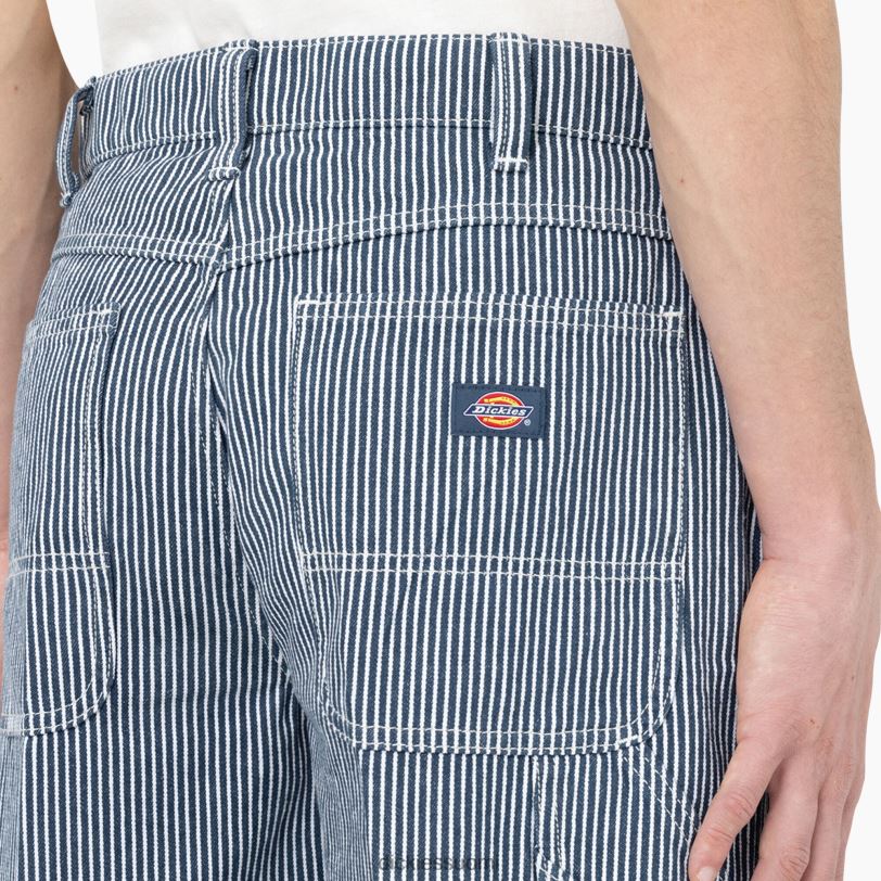 Dickies miehet garyville hickory stripe puuseppähousut ecru/airforce blue (eua) vaatteet Z844X156