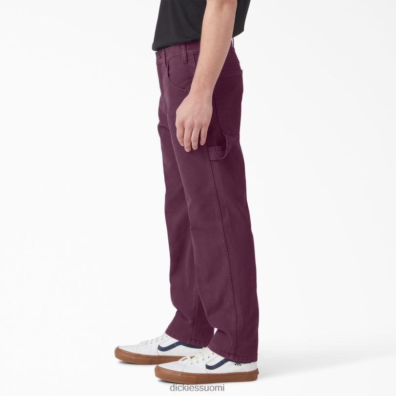 Dickies miehet normaalikokoiset kivipestyt ankkapuusepänhousut kivipesty rypäleviini (srw) vaatteet Z844X253