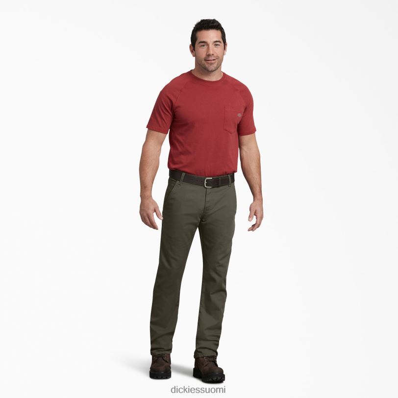 Dickies miehet tavalliset ankkapuusepän housut kivipesty sammalvihreä (sms) vaatteet Z844X96