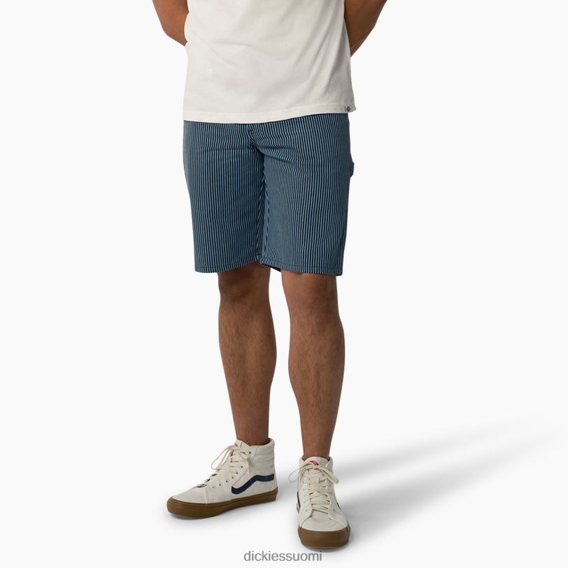 Dickies miehet hickory stripe puuseppäshortsit 11" taivaansininen/musta hikkoriraita (tuhka) vaatteet Z844X462