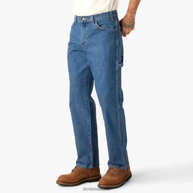Dickies miehet rennon istuvuuden puusepän raskaat farkut kivipesty indigonsininen (snb) vaatteet Z844X78