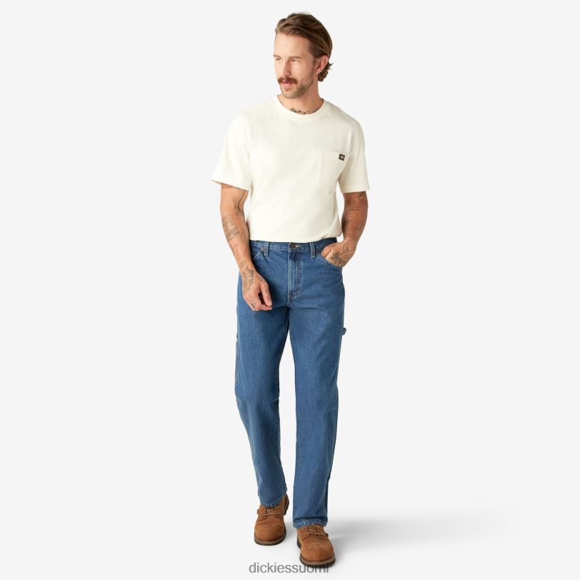 Dickies miehet rennon istuvuuden puusepän raskaat farkut kivipesty indigonsininen (snb) vaatteet Z844X78