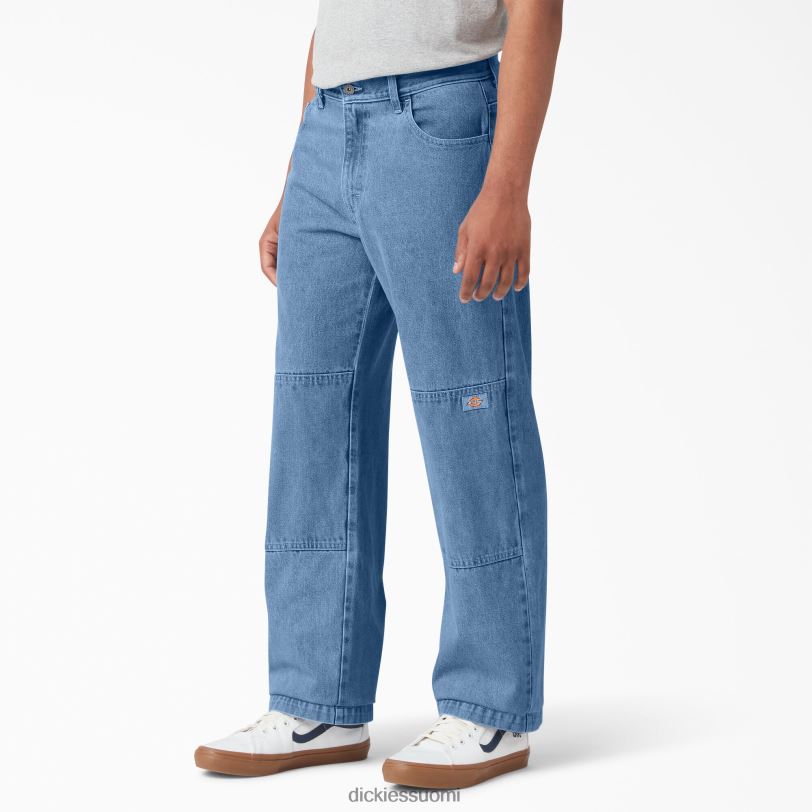 Dickies miehet väljät kaksinkertaiset polvifarkut kivipesty indigonsininen (snb) vaatteet Z844X120