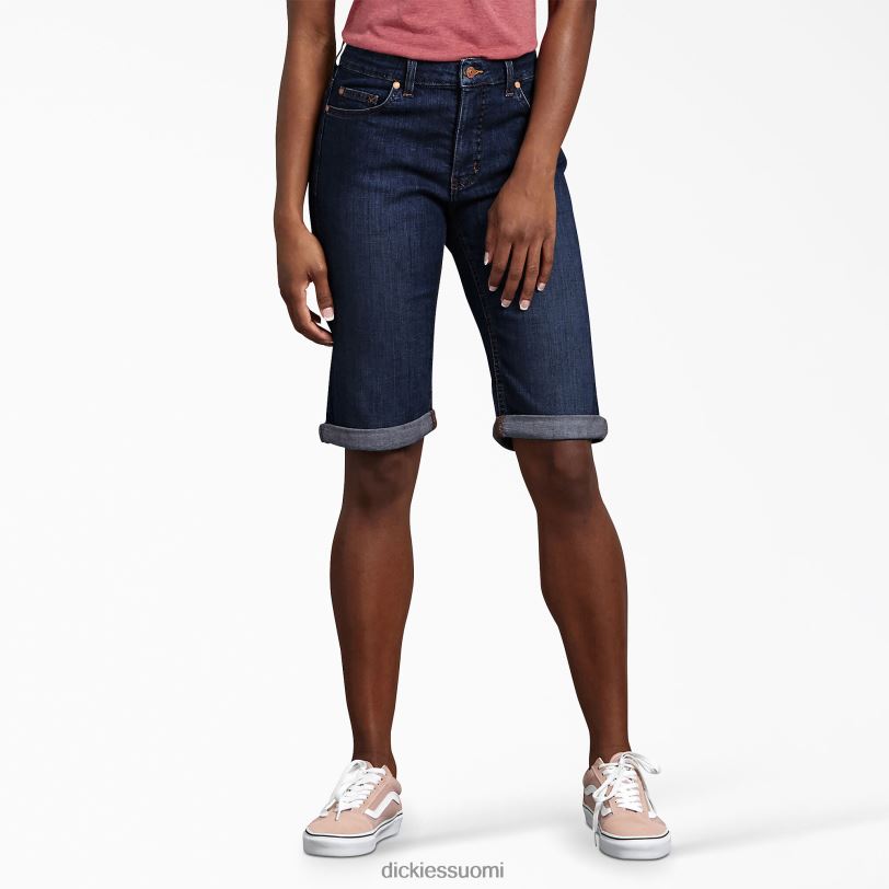 Dickies naiset täydellisen muotoiset bermuda shortsit 11" huuhdeltu indigonsininen (rnb) vaatteet Z844X2259