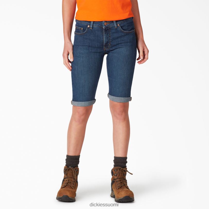 Dickies naiset täydellisen muotoiset bermuda shortsit 11" kivipesty indigonsininen (snb) vaatteet Z844X2260