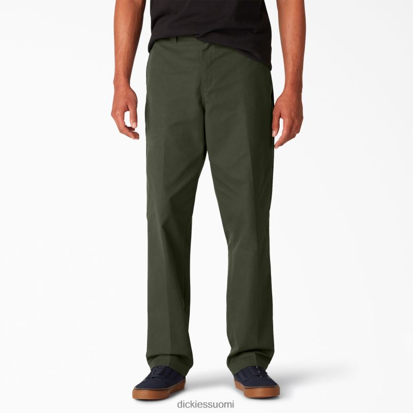 Dickies miehet rullalautailun slim fit housut oliivinvihreä (og) vaatteet Z844X105