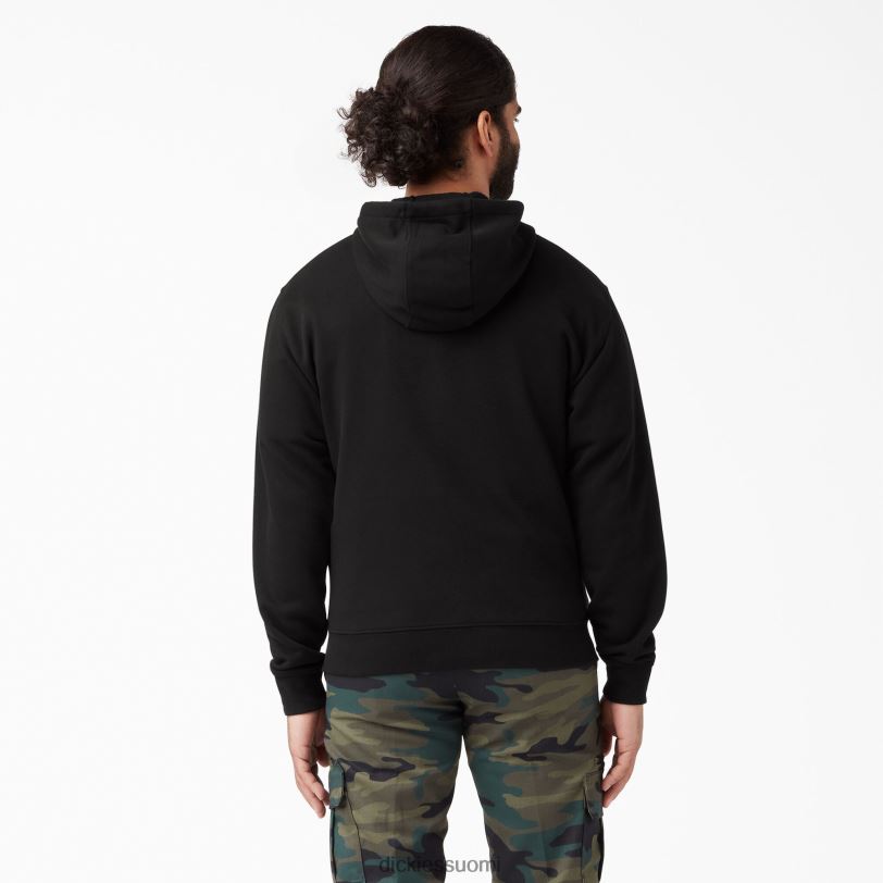 Dickies miehet keskipainoinen fleece-vetoketjuhuppari musta (bk) vaatteet Z844X978