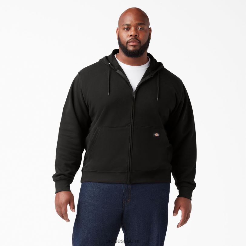 Dickies miehet keskipainoinen fleece-vetoketjuhuppari musta (bk) vaatteet Z844X978