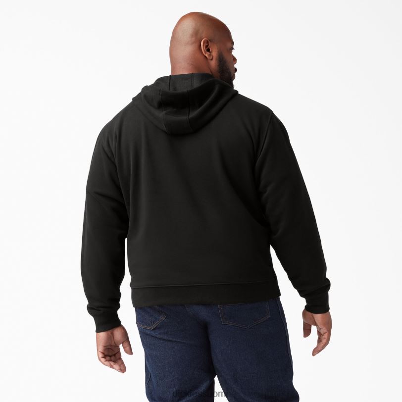 Dickies miehet keskipainoinen fleece-vetoketjuhuppari musta (bk) vaatteet Z844X978