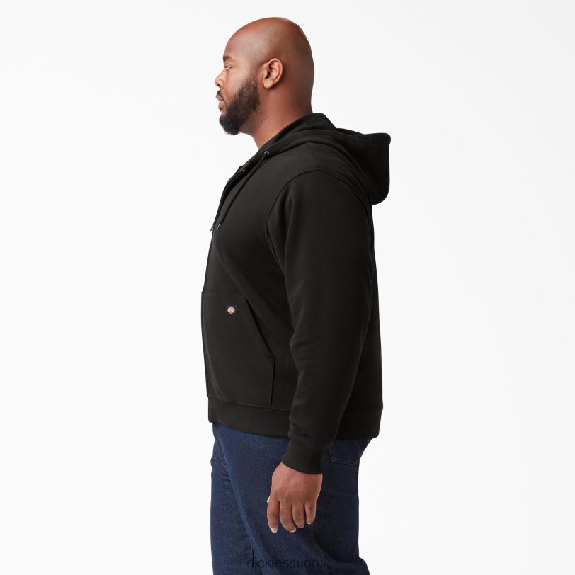 Dickies miehet keskipainoinen fleece-vetoketjuhuppari musta (bk) vaatteet Z844X978
