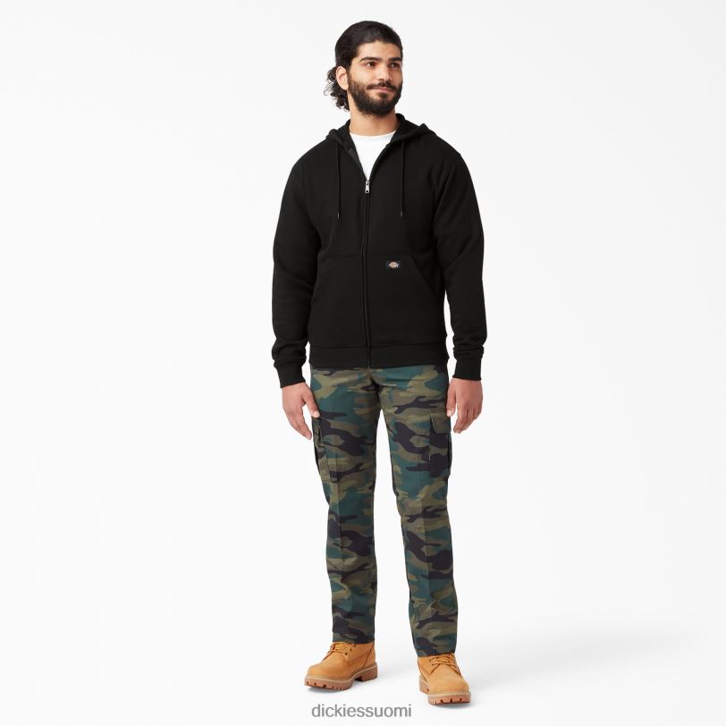 Dickies miehet keskipainoinen fleece-vetoketjuhuppari musta (bk) vaatteet Z844X978