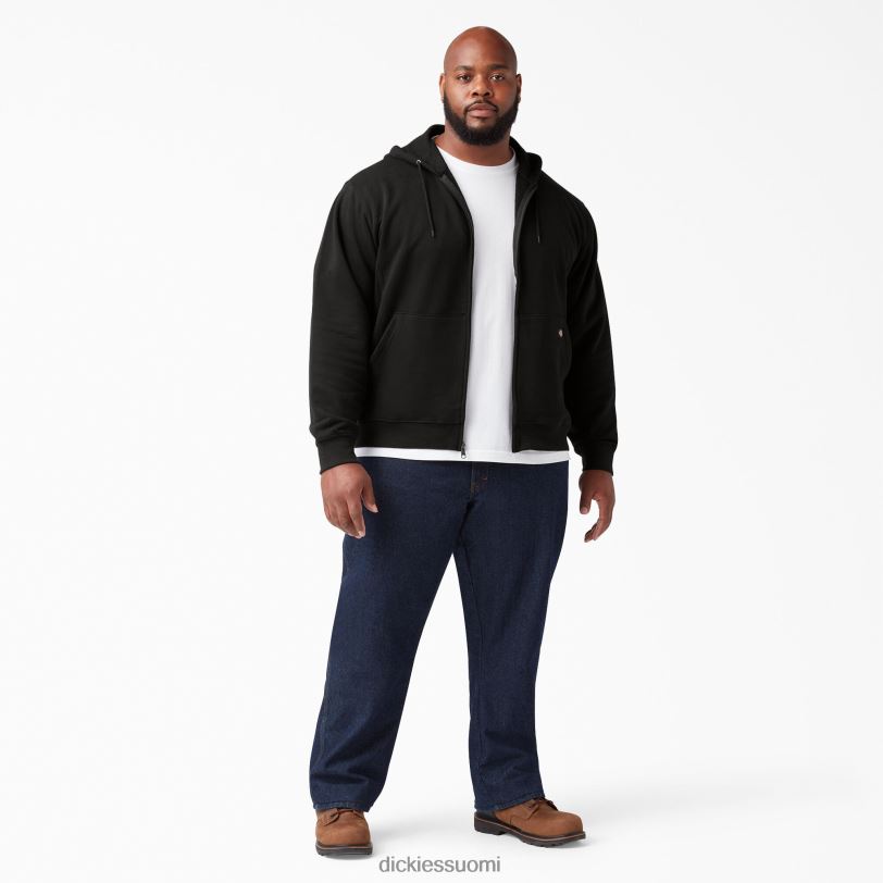 Dickies miehet keskipainoinen fleece-vetoketjuhuppari musta (bk) vaatteet Z844X978