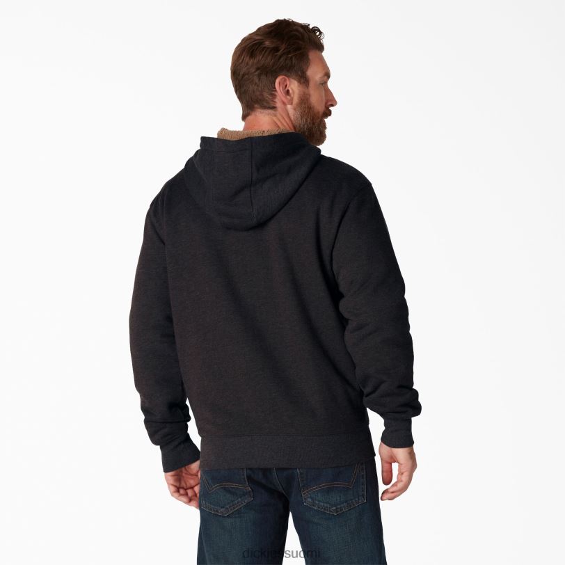 Dickies miehet korkea fleecevuorattu vetoketjullinen huppari musta (kbk) vaatteet Z844X1013