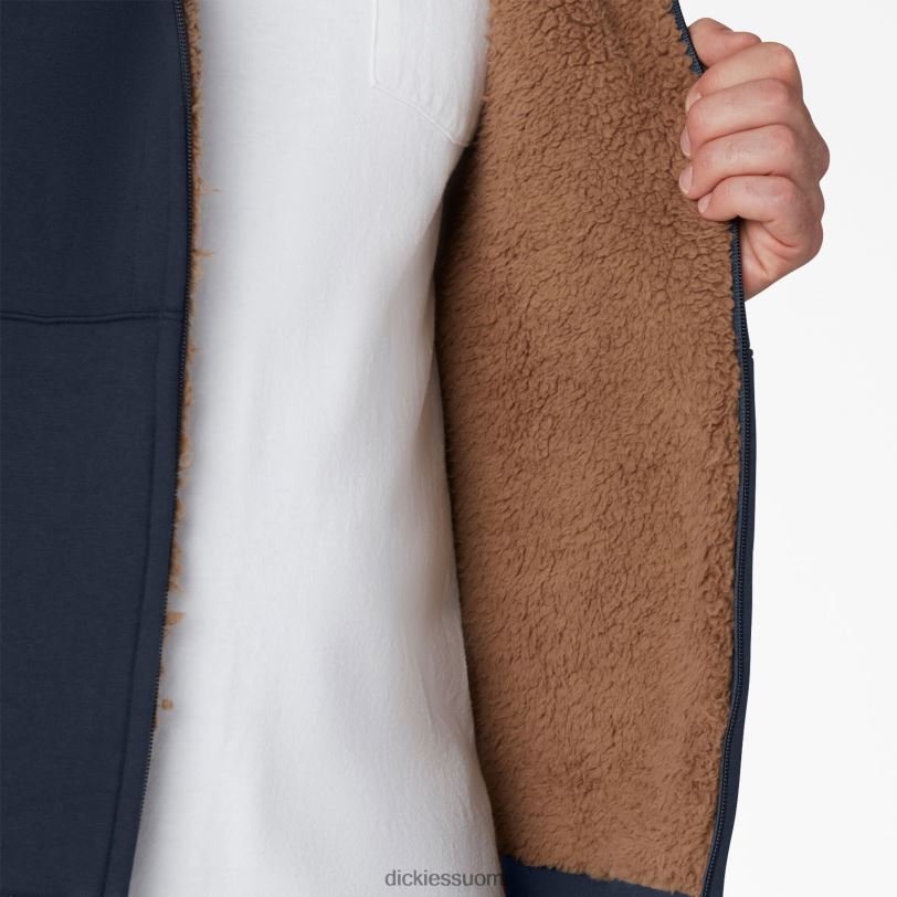 Dickies miehet korkea fleecevuorattu vetoketjullinen huppari tumma laivasto (dn) vaatteet Z844X1012