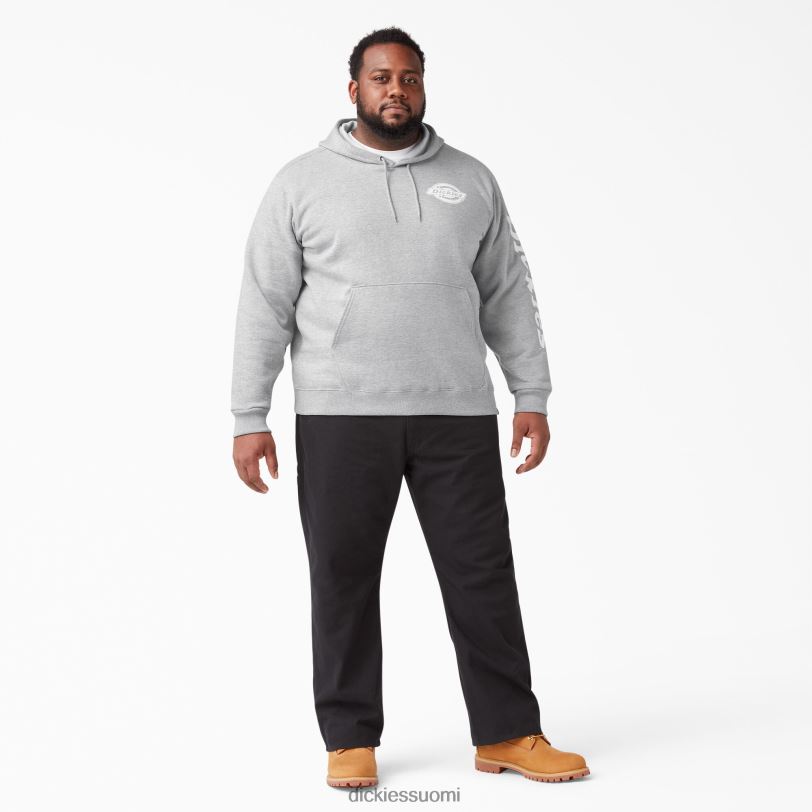 Dickies miehet logollinen hihainen fleecehuppari kanervan harmaa (hg) vaatteet Z844X1149