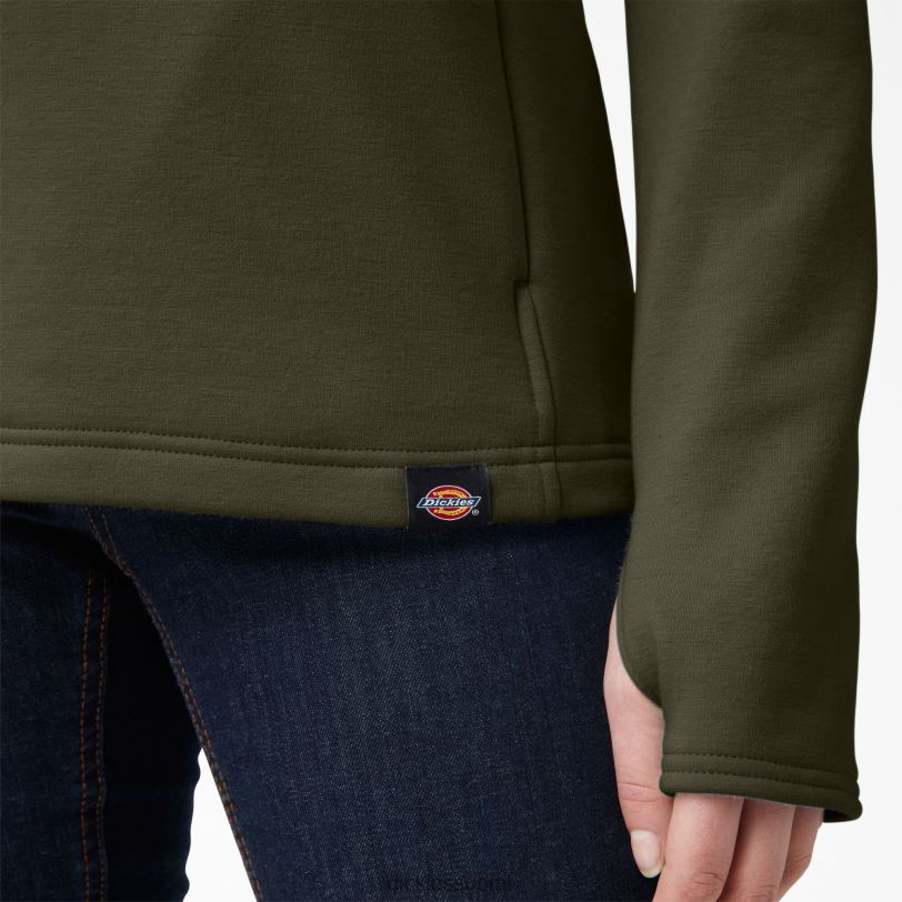 Dickies naiset duratech maverick half-snap fleece sammaleenvihreä (ms) vaatteet Z844X2362