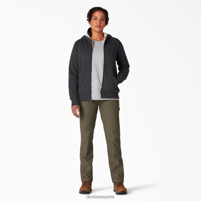 Dickies naiset korkea fleecevuorattu huppari musta (kbd) vaatteet Z844X2284