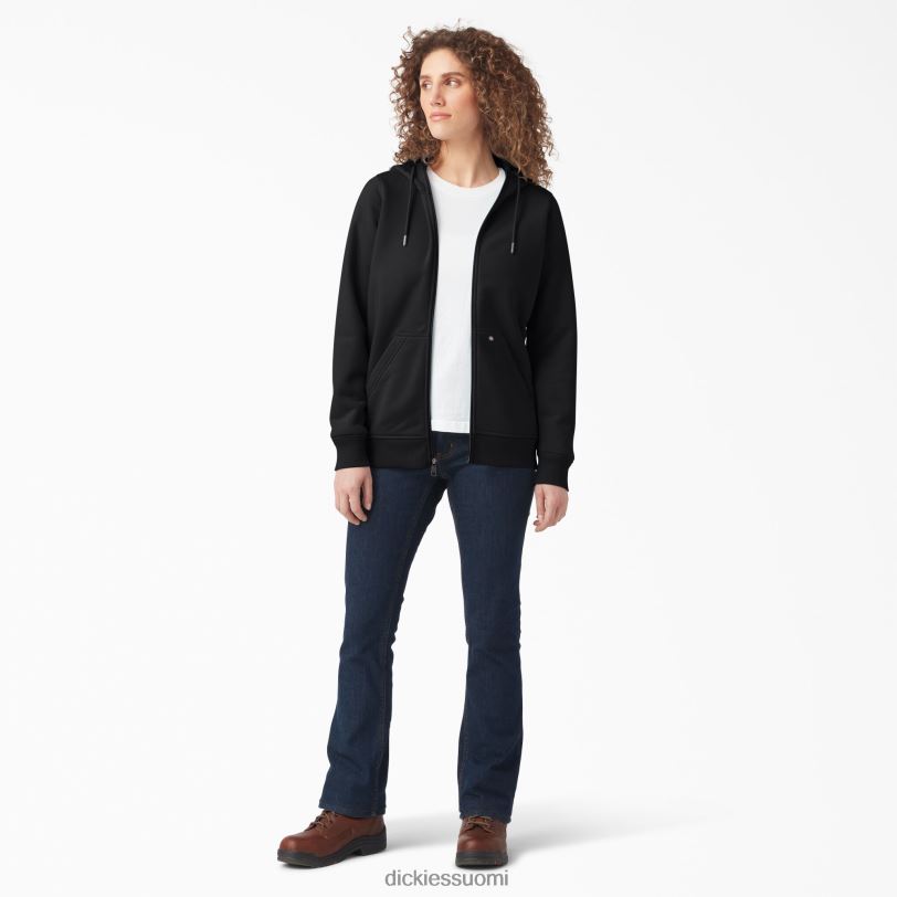 Dickies naiset raskas täysvetoketjullinen fleecehuppari musta (kbk) vaatteet Z844X2288