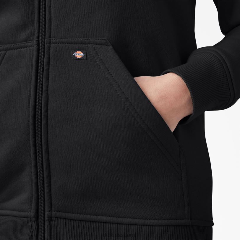 Dickies naiset raskas täysvetoketjullinen fleecehuppari musta (kbk) vaatteet Z844X2288