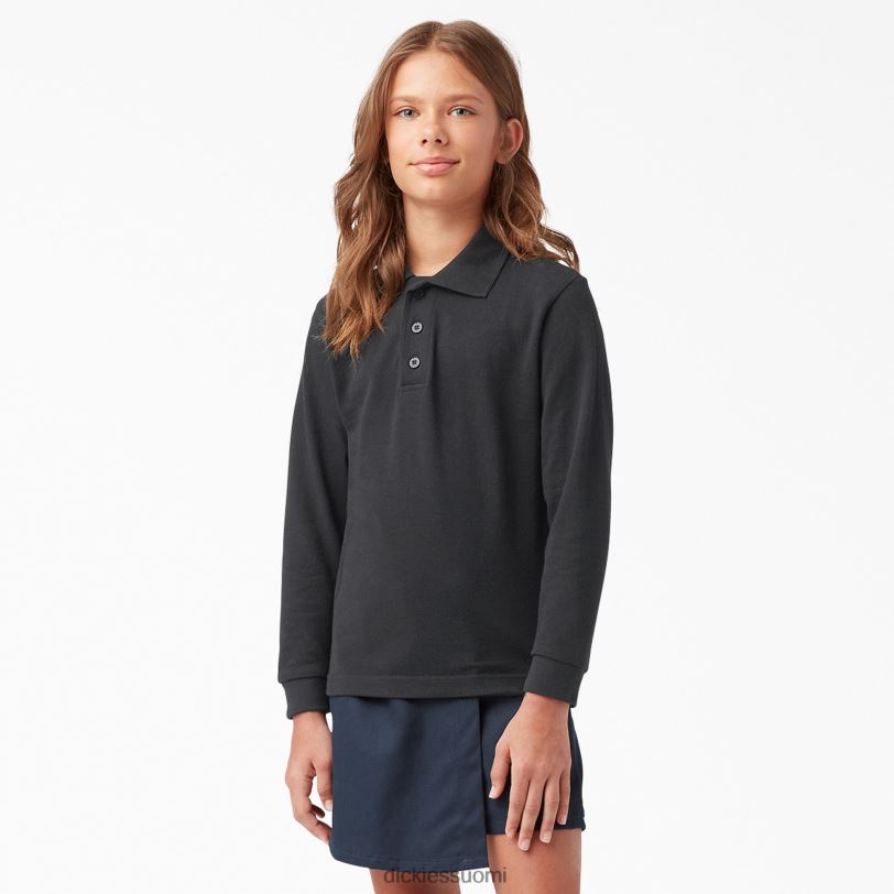 Dickies lapset pique pitkähihainen poolo musta (kbk) vaatteet Z844X2697