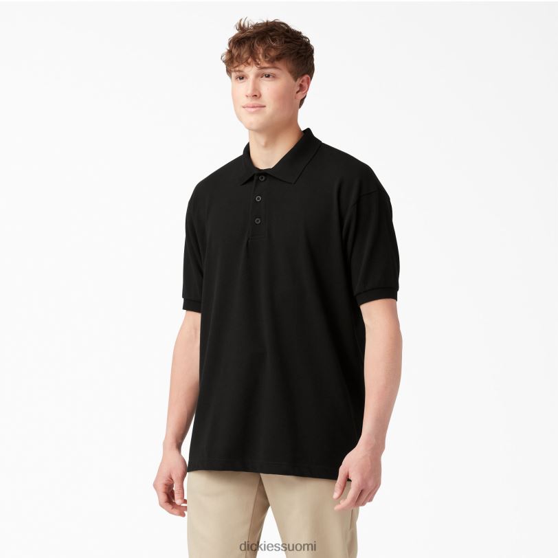 Dickies miehet aikuisten kokoinen pique lyhythihainen poolo musta (bk) vaatteet Z844X660