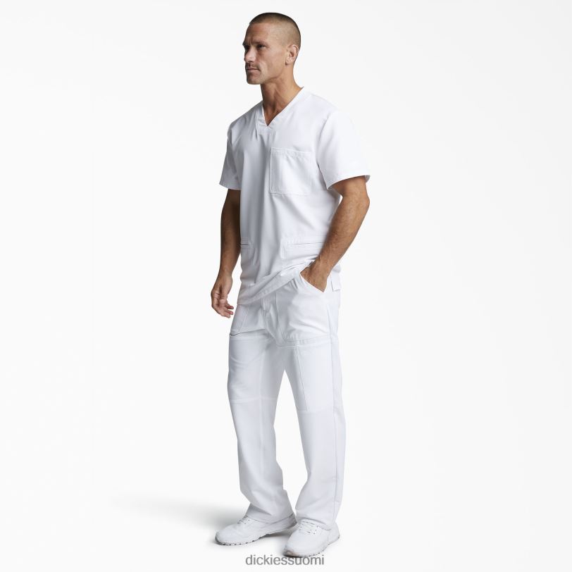 Dickies miehet dynamix v-aukkoinen kuorintatoppi valkoinen (wht) vaatteet Z844X1359