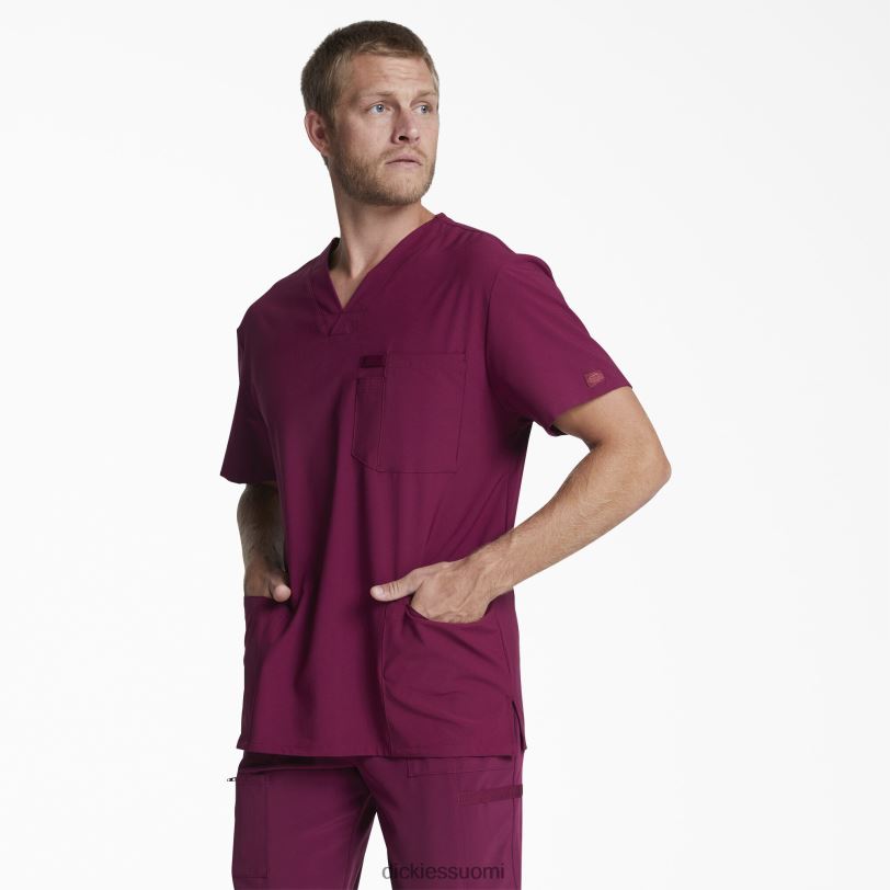 Dickies miehet eds essentials v-kaula-aukkoinen kuorintatoppi, jossa on taskut viini (voitto) vaatteet Z844X1436