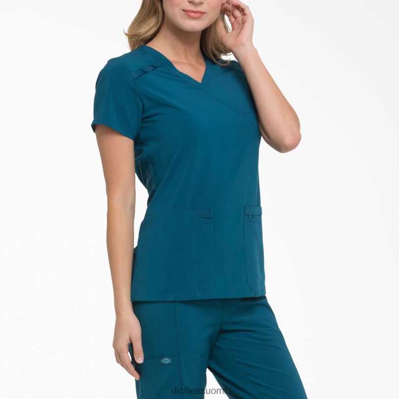 Dickies naiset eds essentials mock wrap -kuorintatoppi karibian sininen (crb) vaatteet Z844X2635