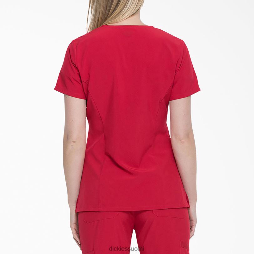 Dickies naiset eds essentials v-kaula-aukkoinen kuorintatoppi punainen (rd) vaatteet Z844X2458