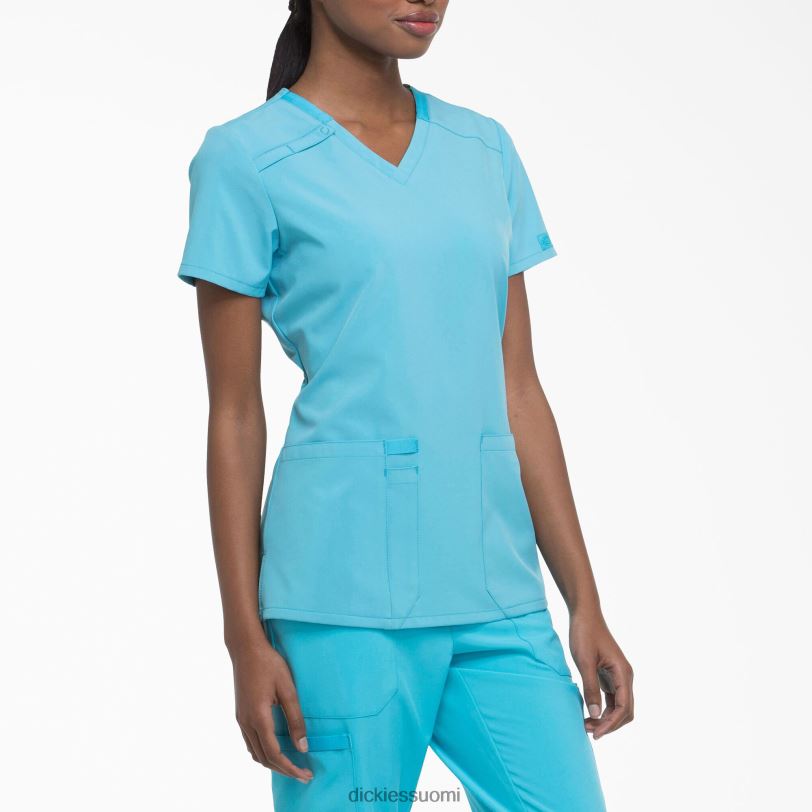 Dickies naiset eds essentials v-kaula-aukkoinen kuorintatoppi turkoosi (tq) vaatteet Z844X2459