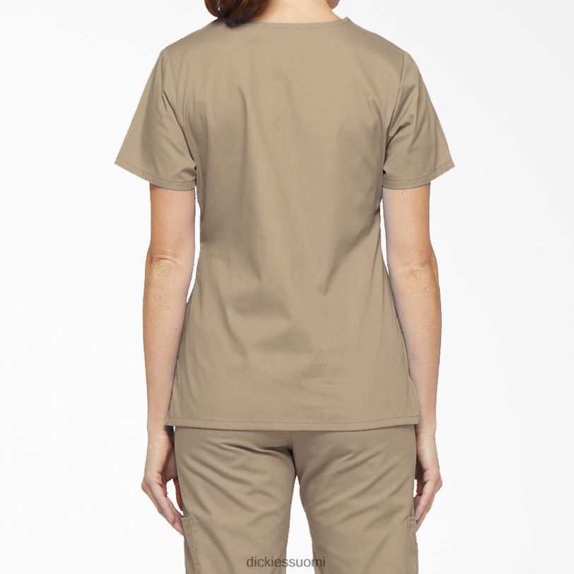 Dickies naiset eds signature mock wrap scrub top khaki (kha) vaatteet Z844X2620