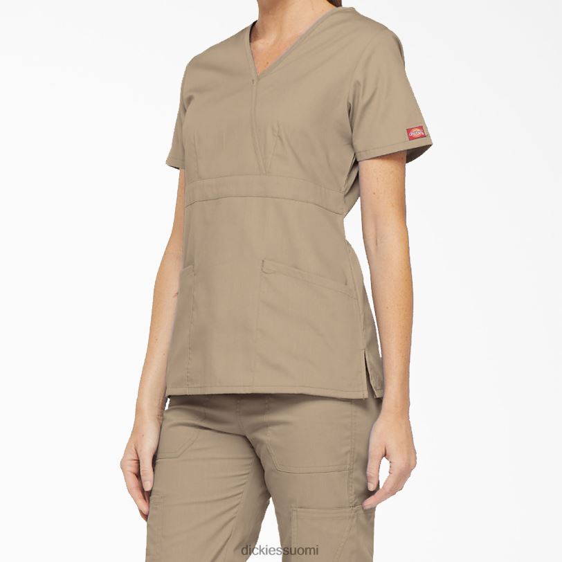 Dickies naiset eds signature mock wrap scrub top khaki (kha) vaatteet Z844X2620