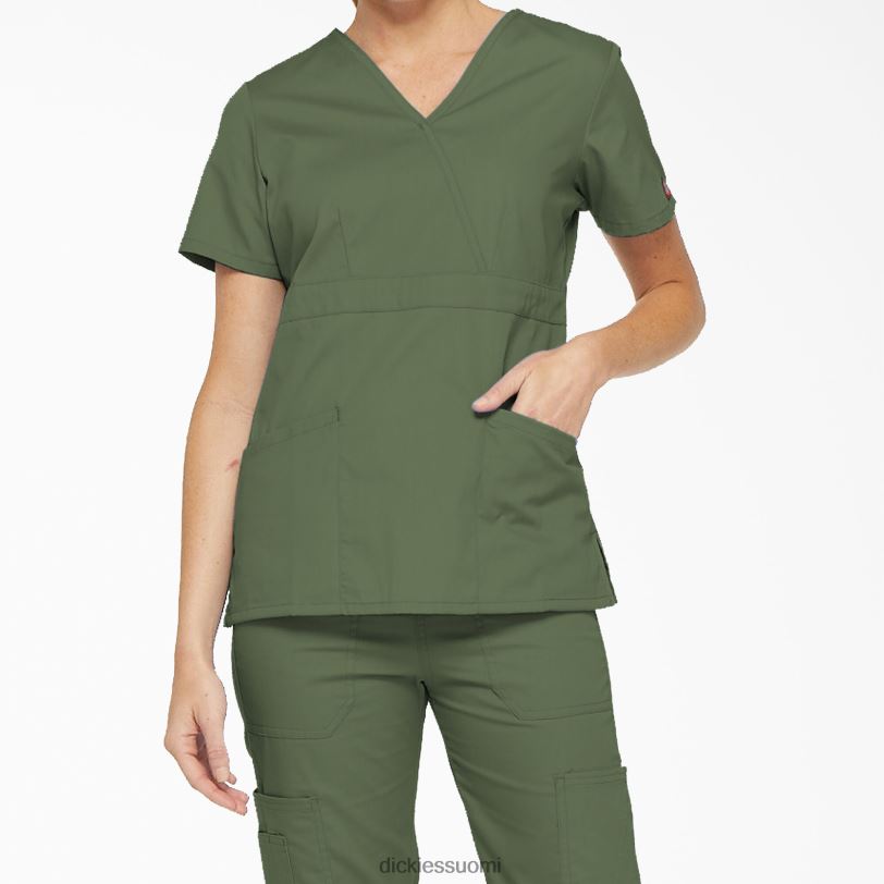 Dickies naiset eds signature mock wrap scrub top oliivinvihreä (oli) vaatteet Z844X2622