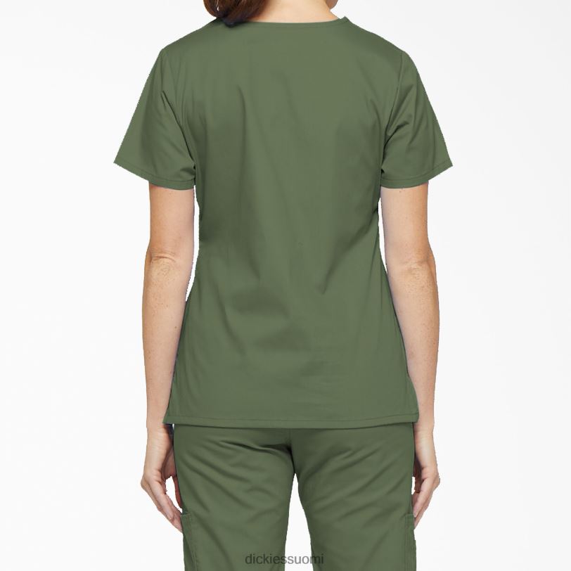 Dickies naiset eds signature mock wrap scrub top oliivinvihreä (oli) vaatteet Z844X2622