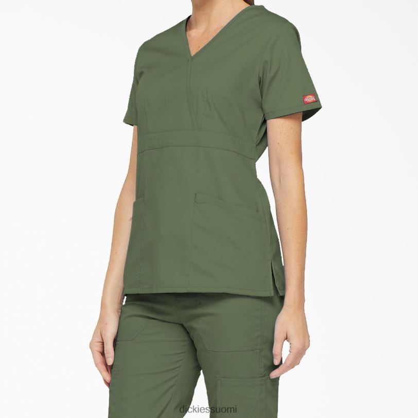 Dickies naiset eds signature mock wrap scrub top oliivinvihreä (oli) vaatteet Z844X2622