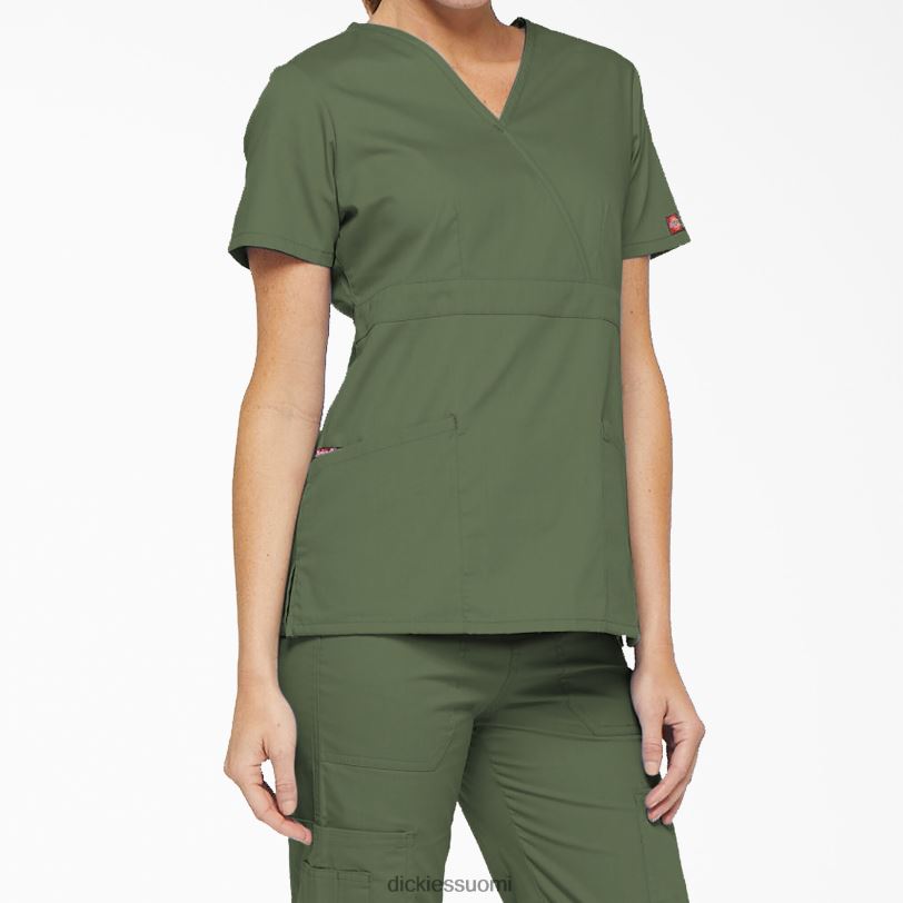 Dickies naiset eds signature mock wrap scrub top oliivinvihreä (oli) vaatteet Z844X2622