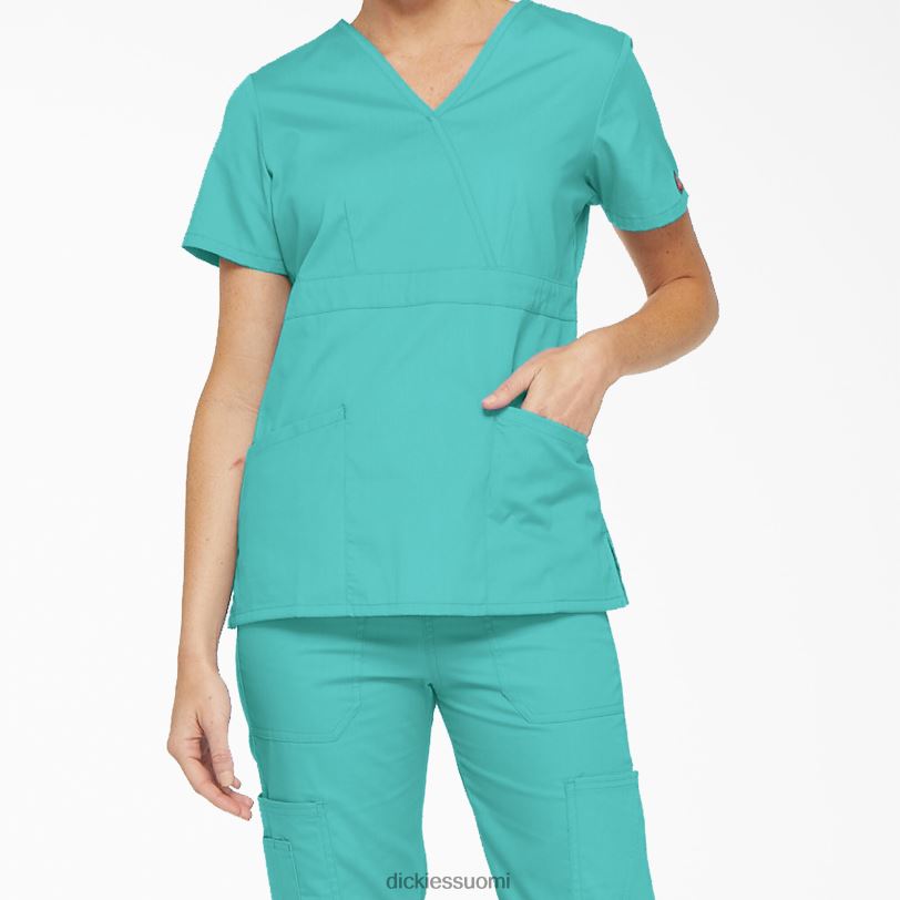 Dickies naiset eds signature mock wrap scrub top sinivihreä (dtl) vaatteet Z844X2615