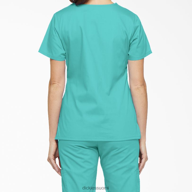 Dickies naiset eds signature mock wrap scrub top sinivihreä (dtl) vaatteet Z844X2615