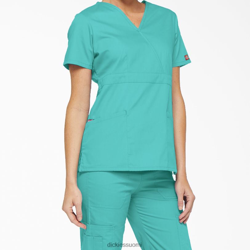 Dickies naiset eds signature mock wrap scrub top sinivihreä (dtl) vaatteet Z844X2615