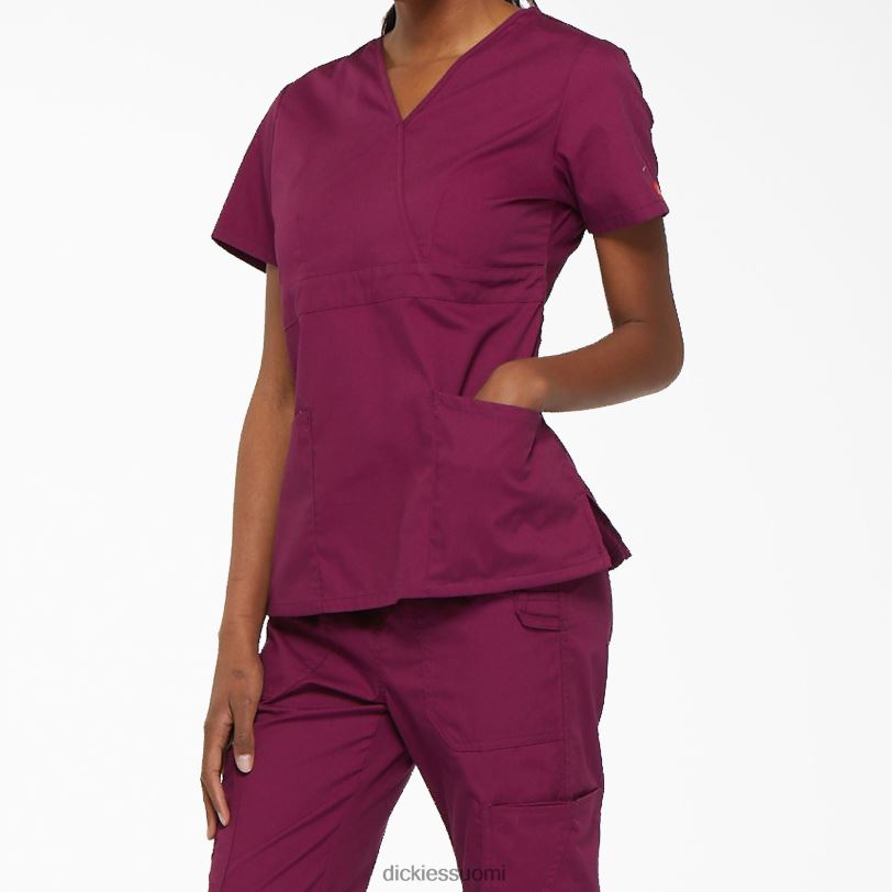 Dickies naiset eds signature mock wrap scrub top viini (voitto) vaatteet Z844X2625