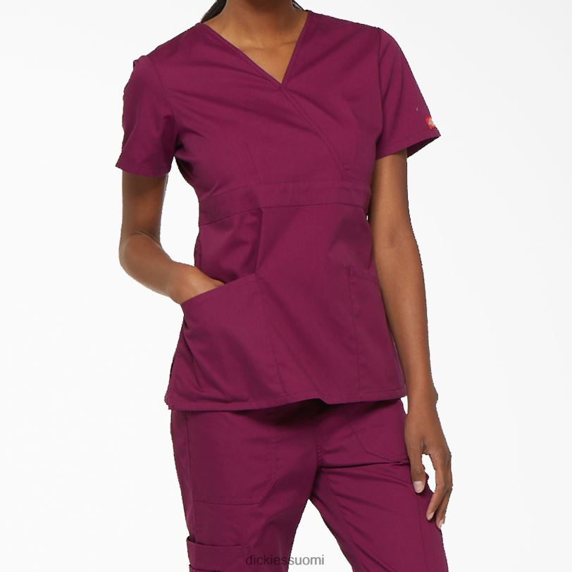 Dickies naiset eds signature mock wrap scrub top viini (voitto) vaatteet Z844X2625