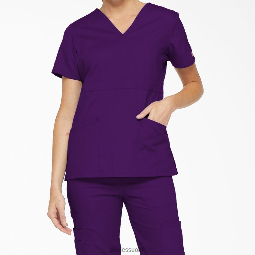 Dickies naiset eds signature mock wrap scrub top violetti munakoiso (muna) vaatteet Z844X2617