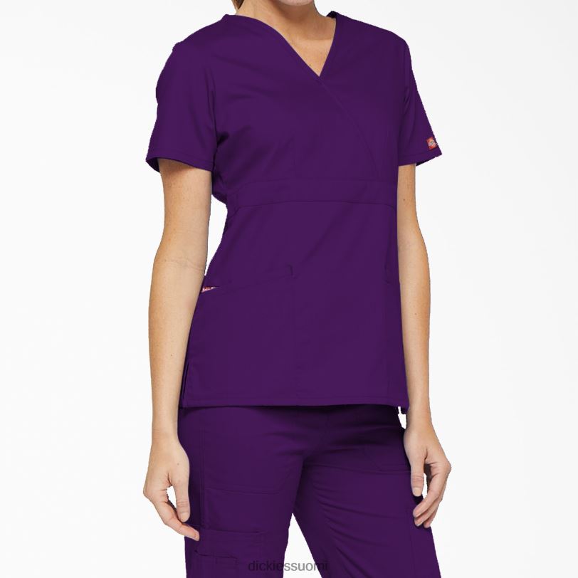 Dickies naiset eds signature mock wrap scrub top violetti munakoiso (muna) vaatteet Z844X2617
