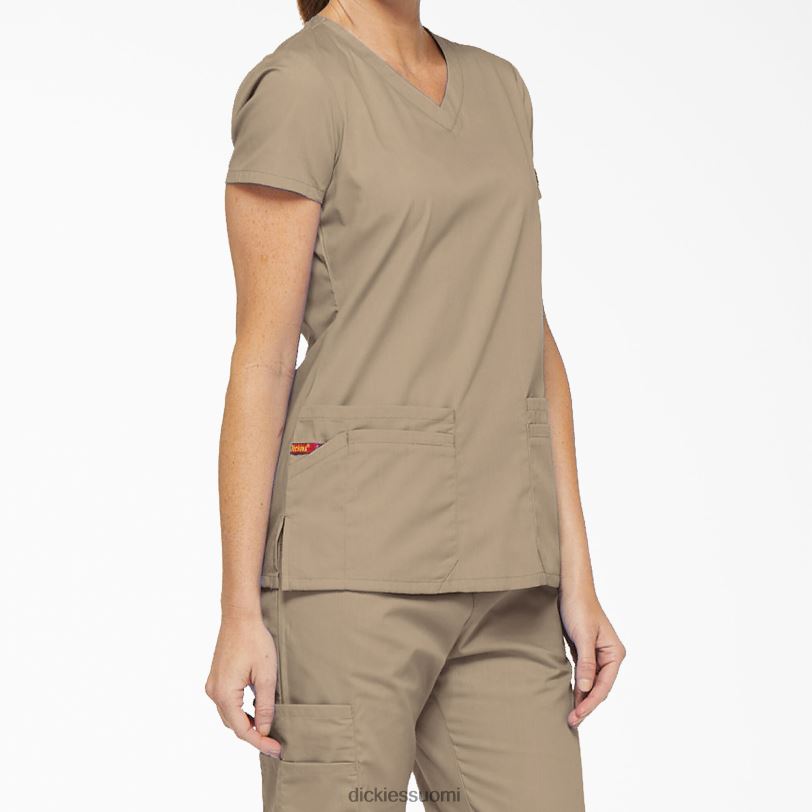 Dickies naiset eds signature v-aukkoinen kuorintatoppi kynäpaikalla khaki (kha) vaatteet Z844X2417