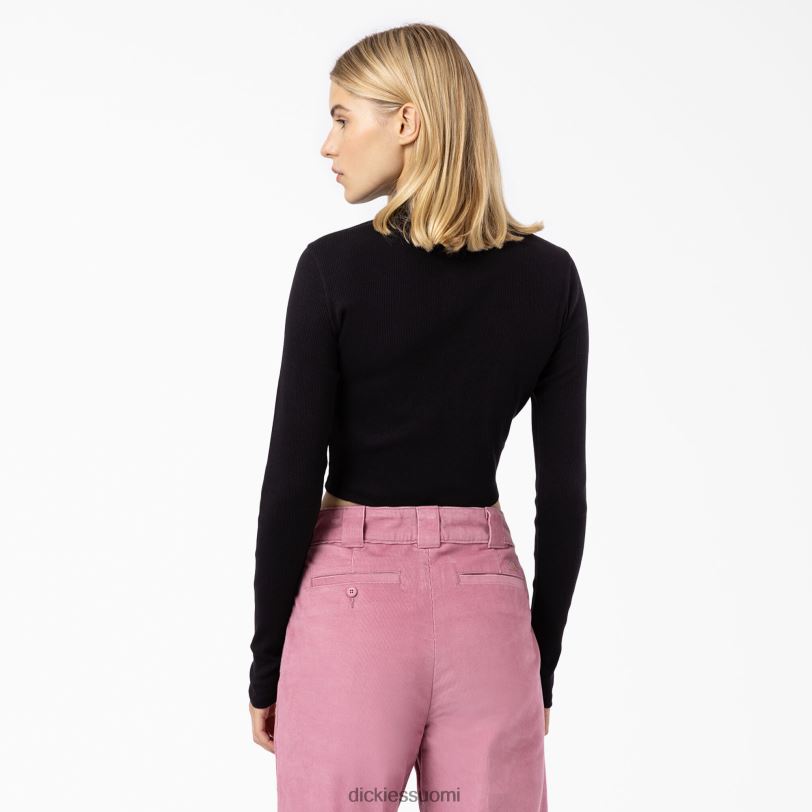 Dickies naiset tallasee pitkähihainen lyhennetty poolo musta (kbk) vaatteet Z844X2200