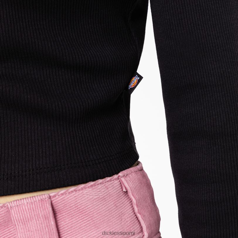 Dickies naiset tallasee pitkähihainen lyhennetty poolo musta (kbk) vaatteet Z844X2200