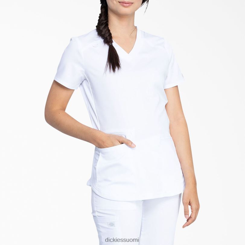 Dickies naiset tasapainoinen v-kaula-aukkoinen kuorintatoppi, jossa vetoketjutasku valkoinen (dwh) vaatteet Z844X2476