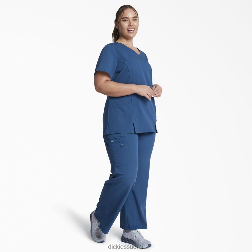 Dickies naiset xtreme stretch v-kaula-aukkoinen kuorintatoppi karibian sininen (crb) vaatteet Z844X2463