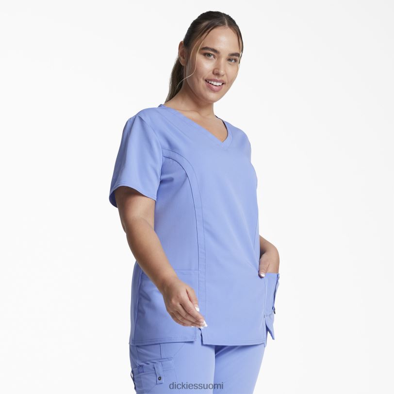 Dickies naiset xtreme stretch v-kaula-aukkoinen kuorintatoppi katon sininen (cbl) vaatteet Z844X2462